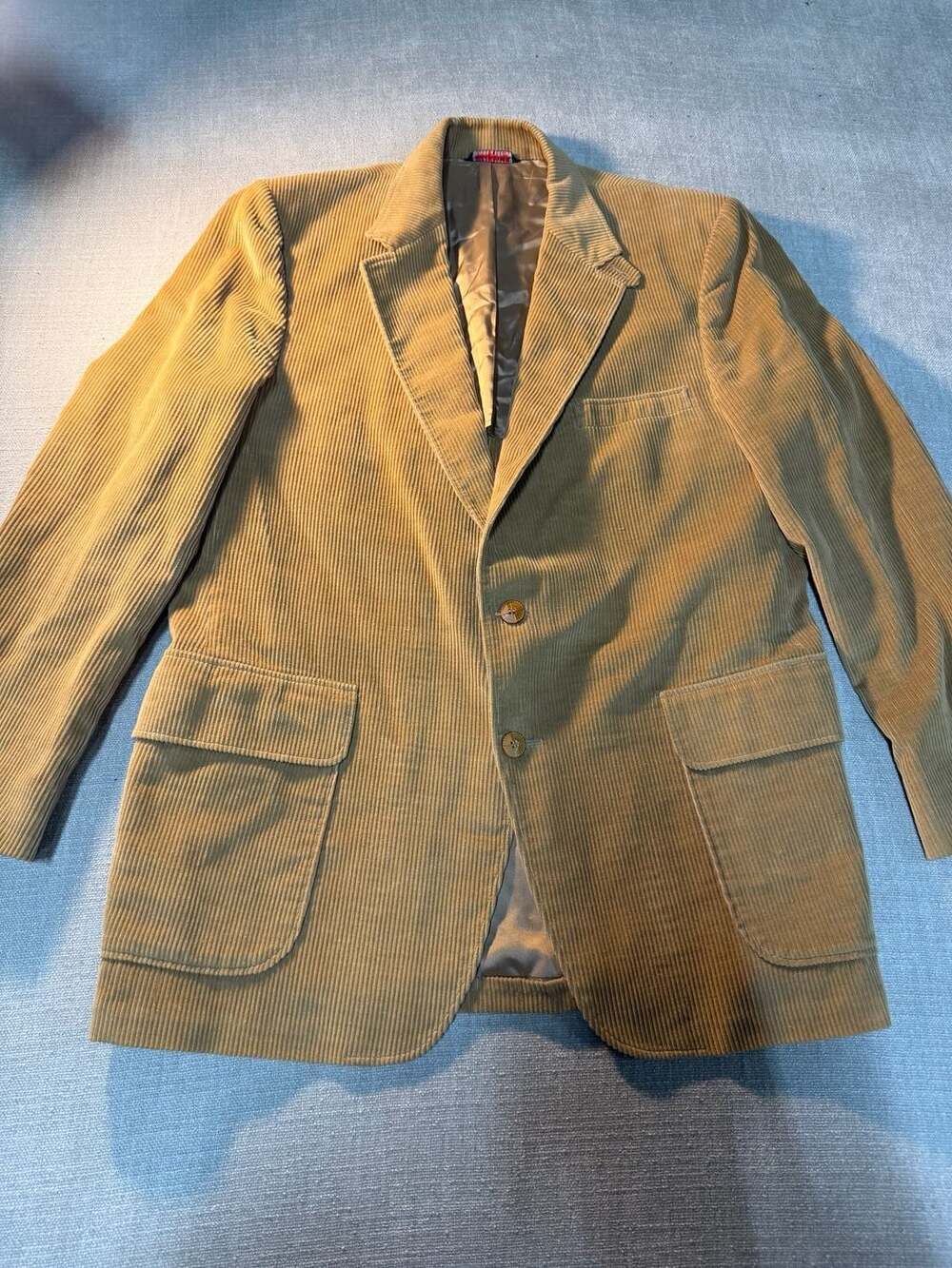 Hubbard Vintage Corduroy Sport Coat Blazer with Suede Elbow Patches
